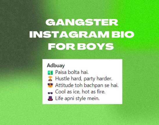 Gangster Instagram Bio For Boys ​