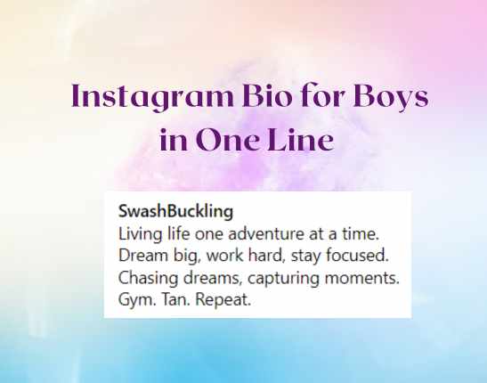 Instagram Bio for Boys in One Line