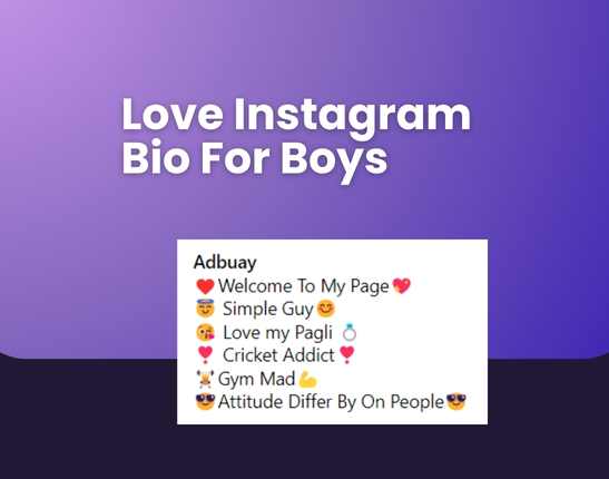 Love Instagram Bio For Boys​